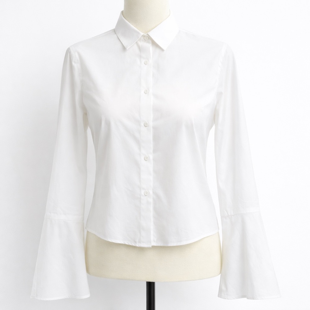New Zara Bell Sleeve Button Down Shirt